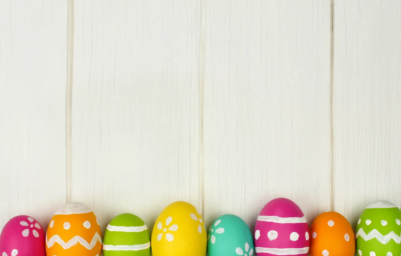 Фото обои яйца, colorful, Пасха, happy, wood, spring, Easter, eggs