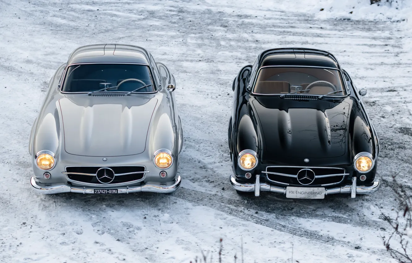 Фото обои Mercedes-Benz, legend, 300SL, Mercedes-Benz 300 SL, Gullwing, front view