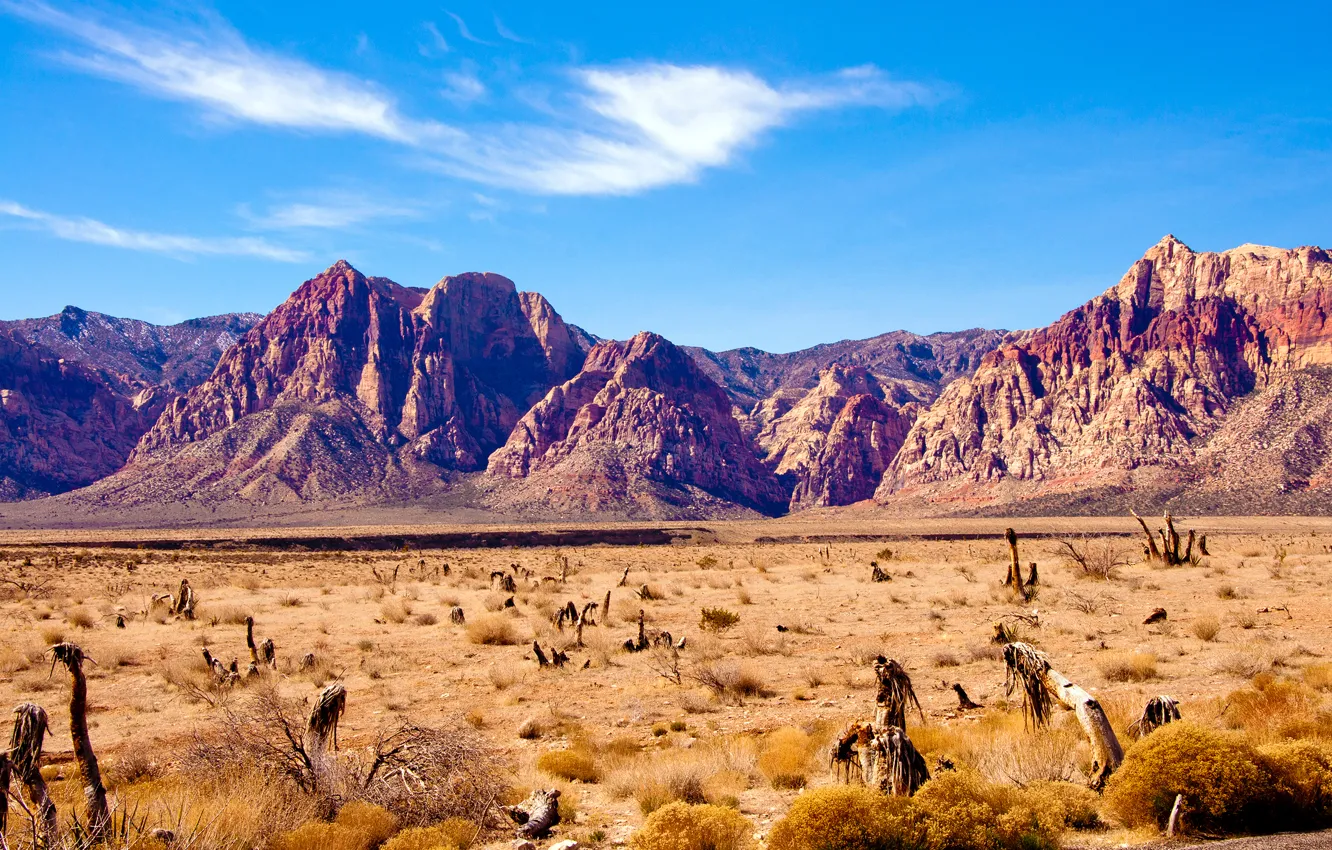 Фото обои горы, скалы, пустыня, Невада, Nevada, red rock canyon