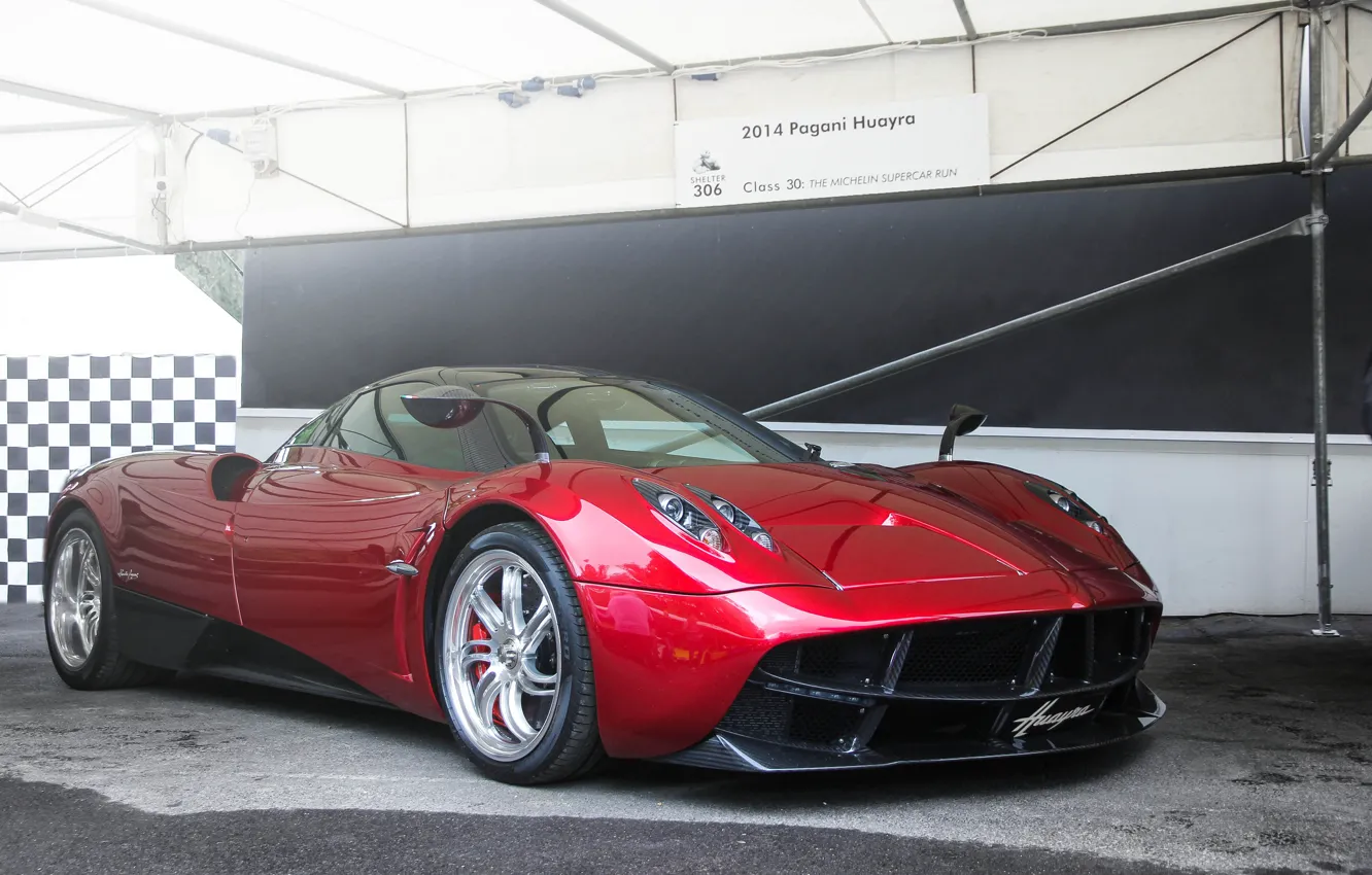 Фото обои car, red, super, pagani, huayra