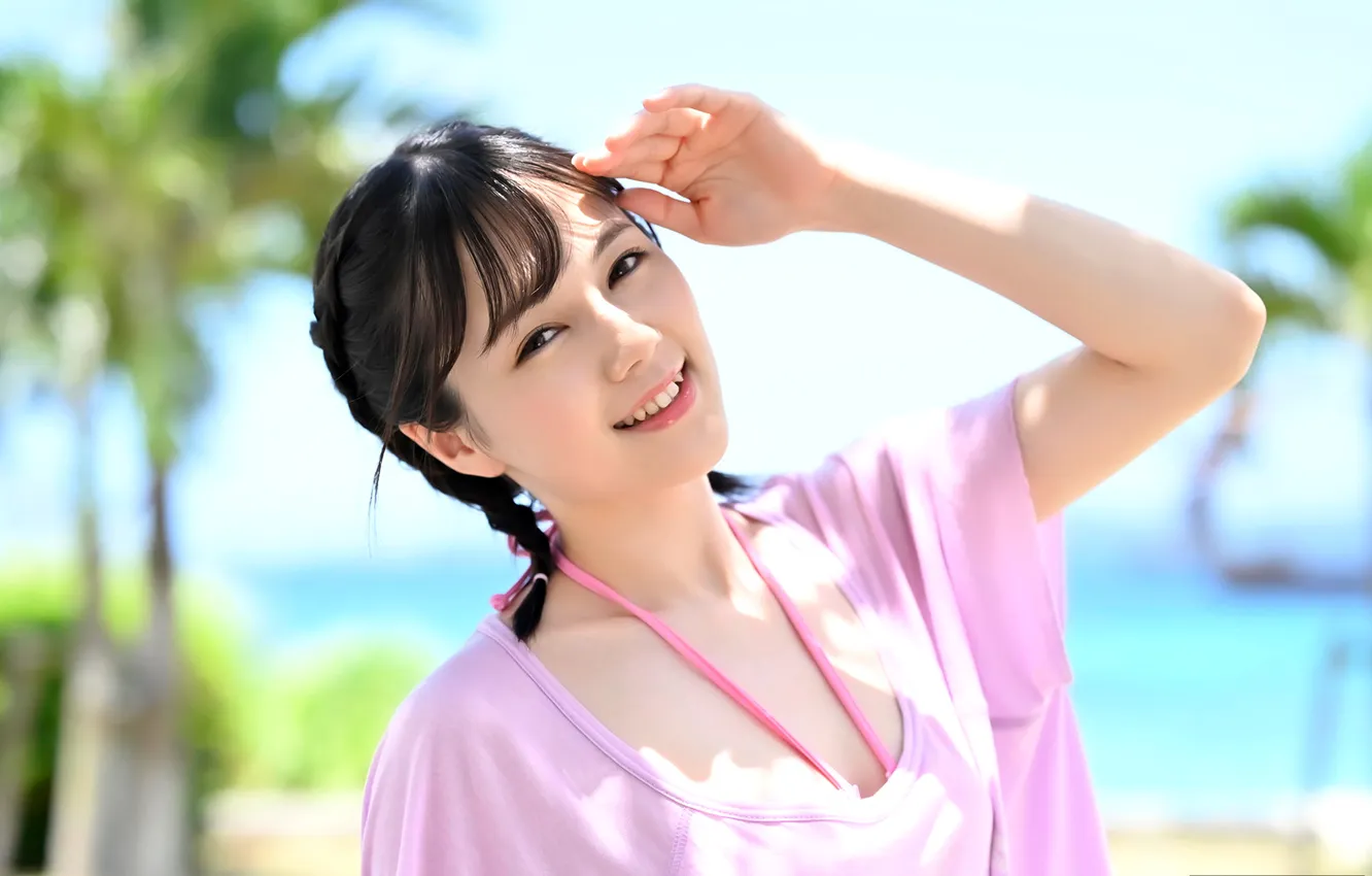 Фото обои Asian, Model, Smile, Woman, Cute, Pretty, Japanese, Sunlight