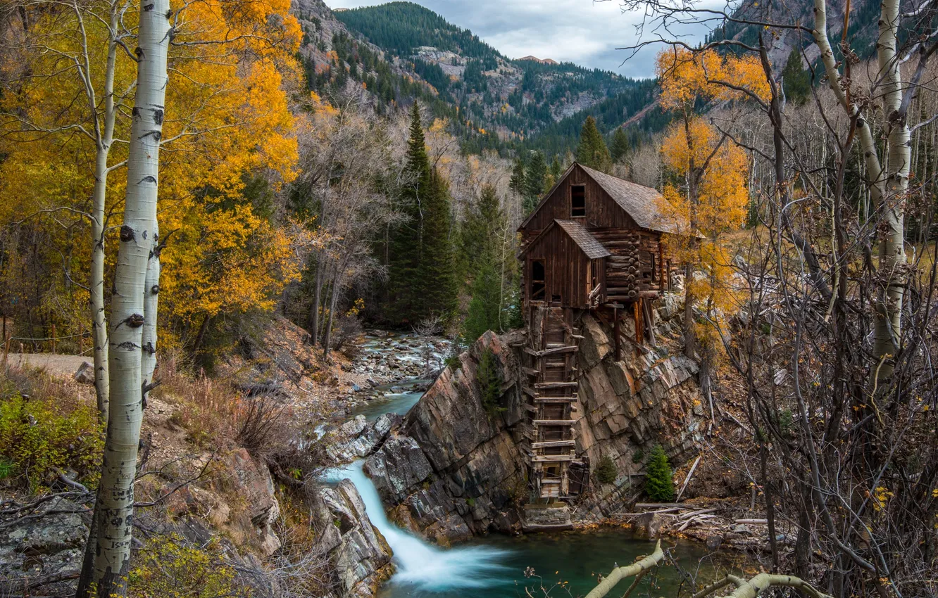 Фото обои United States, landscape, Crystal Mill