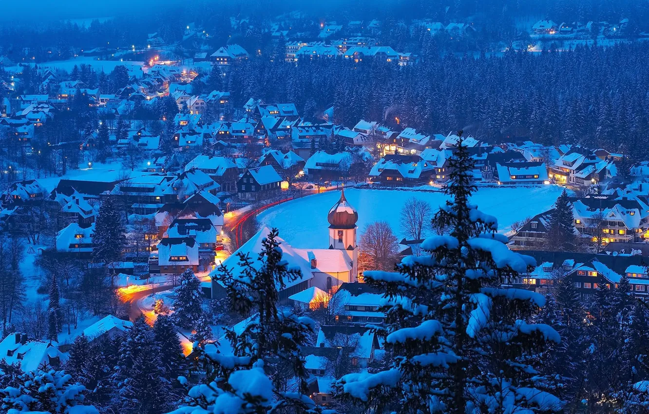 Фото обои зима, Германия, панорама, Баден-Вюртемберг, Хинтерцартен