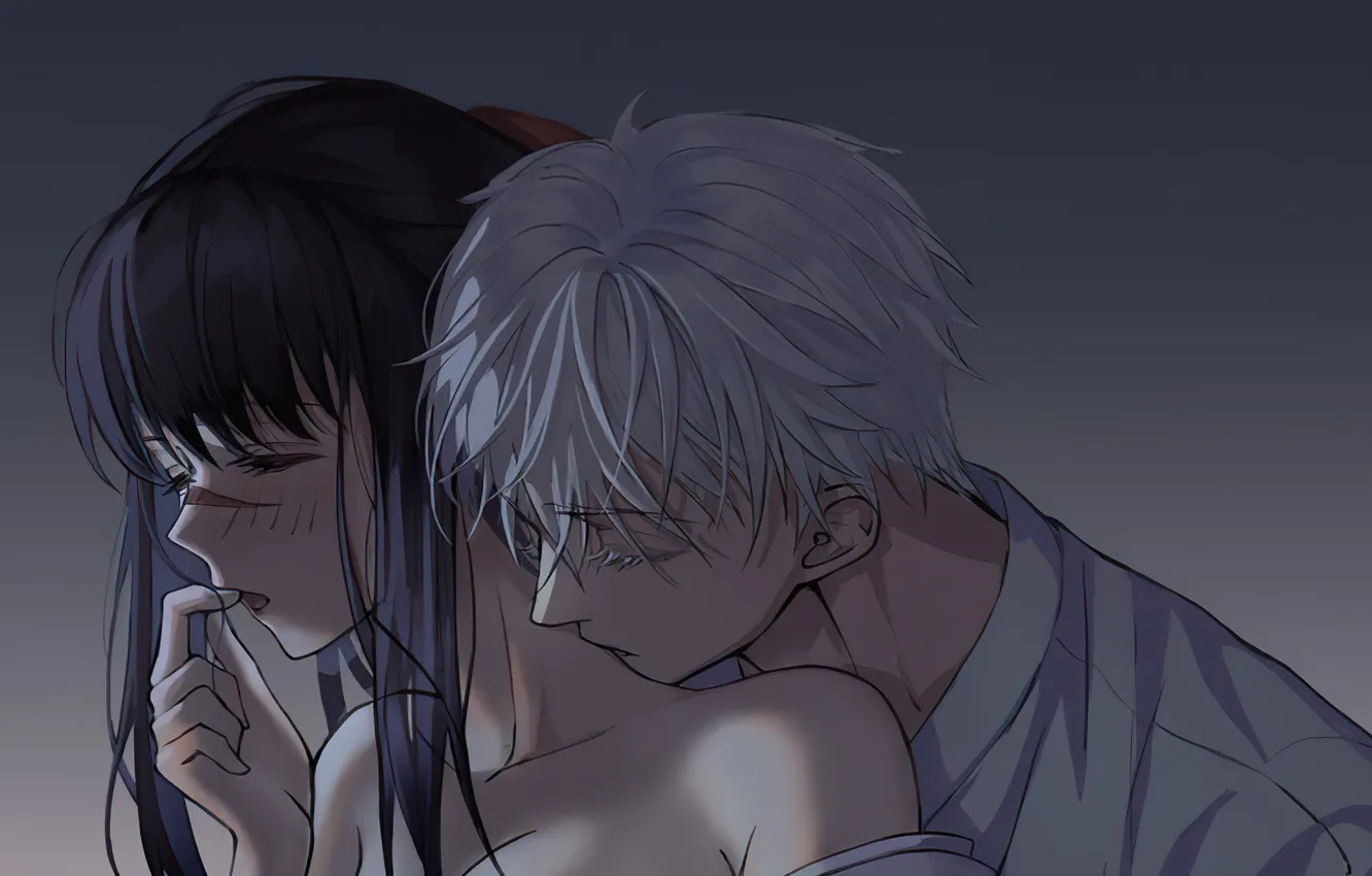 Фото обои love, anime, art, artwok, Satoru Gojo, Utahime Iori, Jujtusu Kaisen