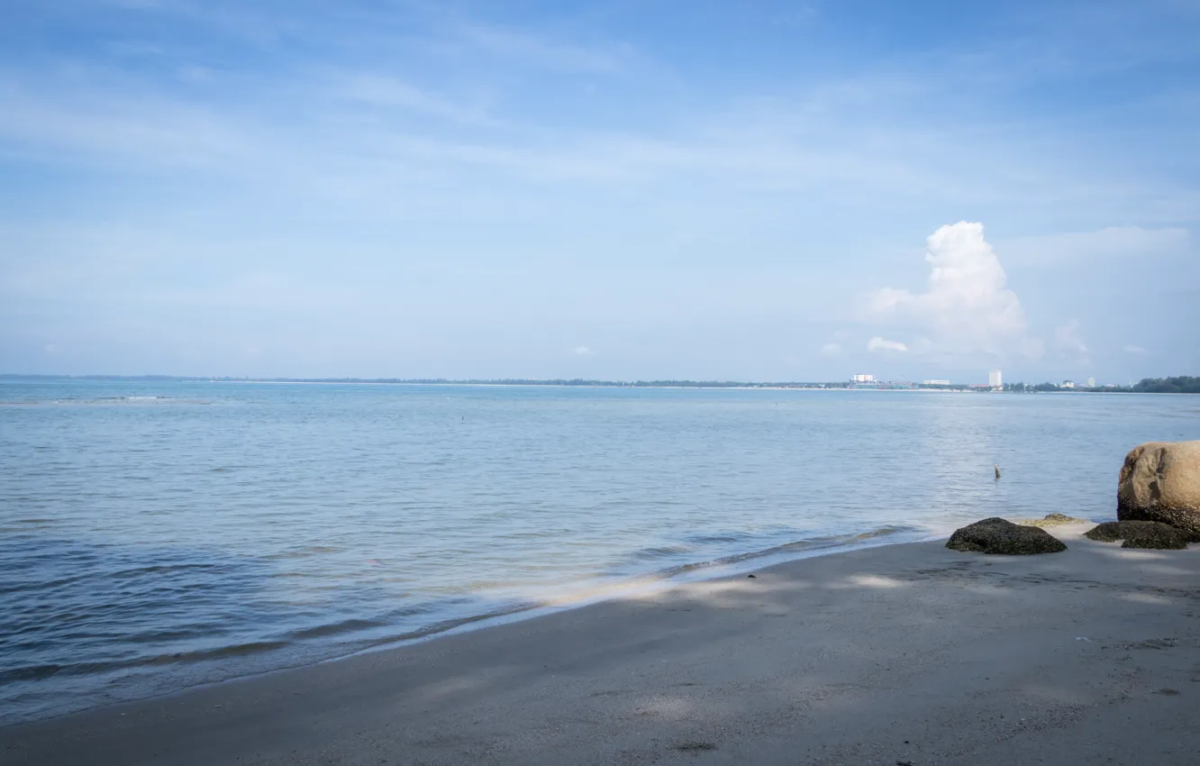 Фото обои white, beach, sea, blue, sand, malaysia, relaxing, kuantan
