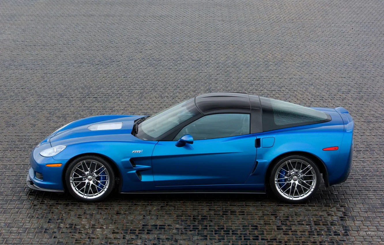Фото обои синий, corvette, zr1