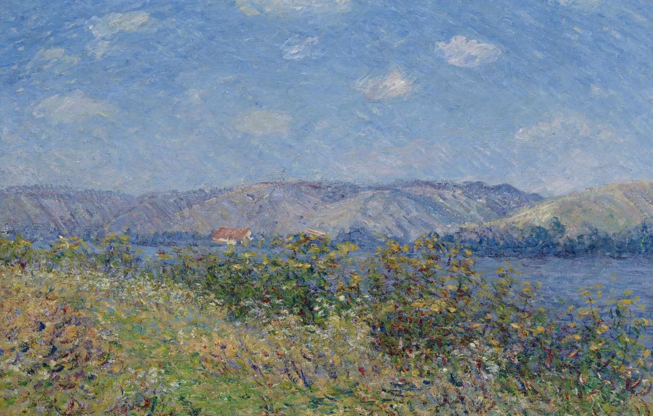 Фото обои пейзаж, картина, Гюстав Луазо, Gustave Loiseau, Берега Сены. Турнедо-Сюр-Сена