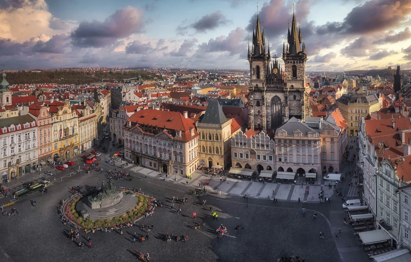 Фото обои город, Praga, Plaza de la Ciudad Vieja