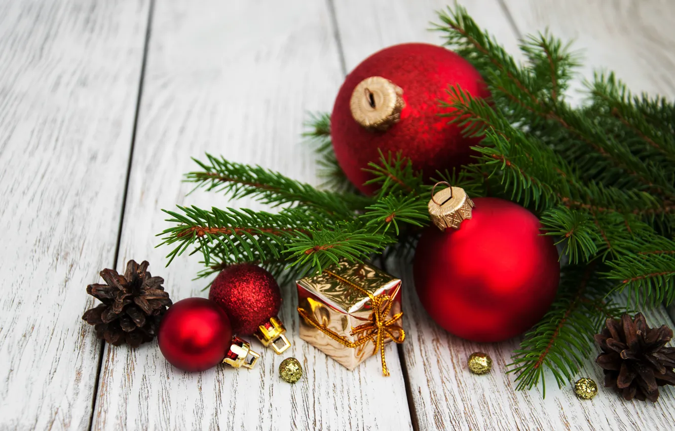 Фото обои украшения, шары, Новый Год, Рождество, christmas, balls, wood, merry