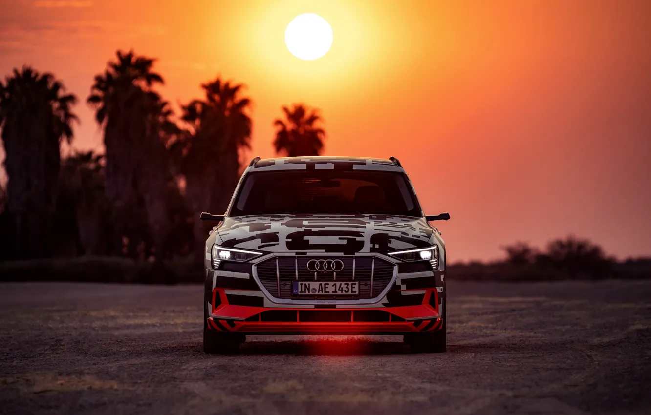Фото обои свет, Audi, вечер, 2018, E-Tron Prototype