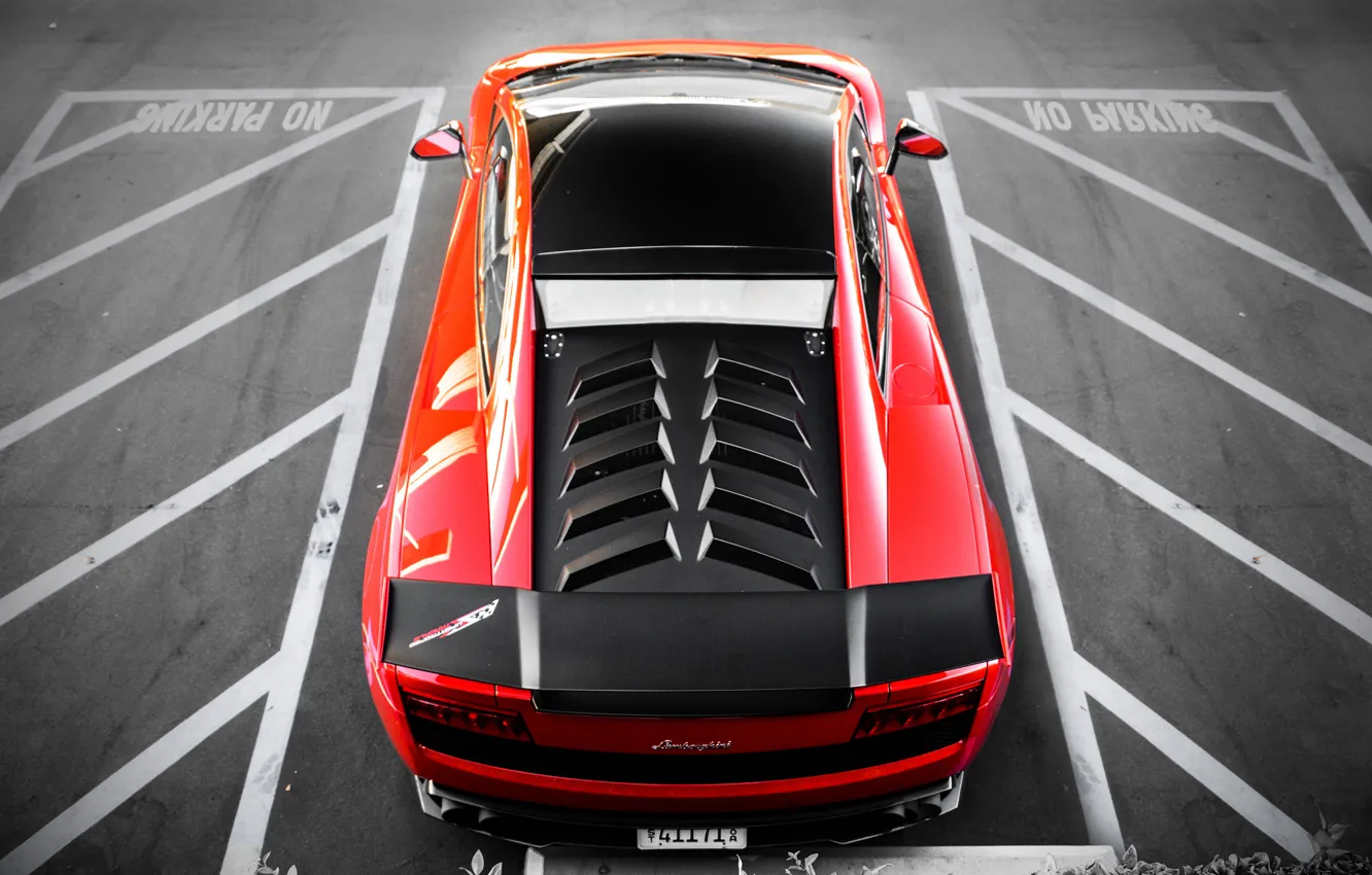 Фото обои красный, Lamborghini, red, Gallardo, parking, ламборгини, Super Trofeo Stradale, LP570-4