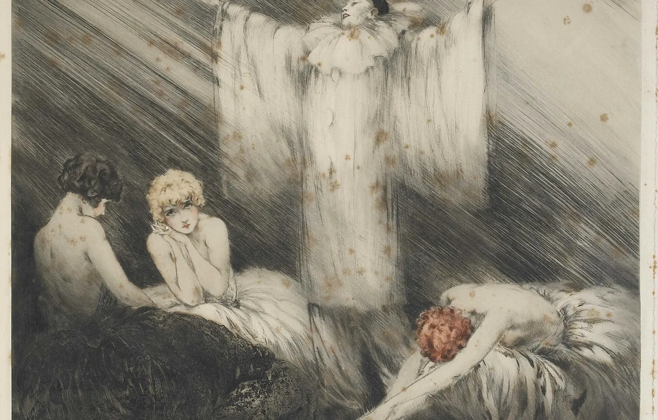 Фото обои актер, актрисы, 1928, Louis Icart, Поэма