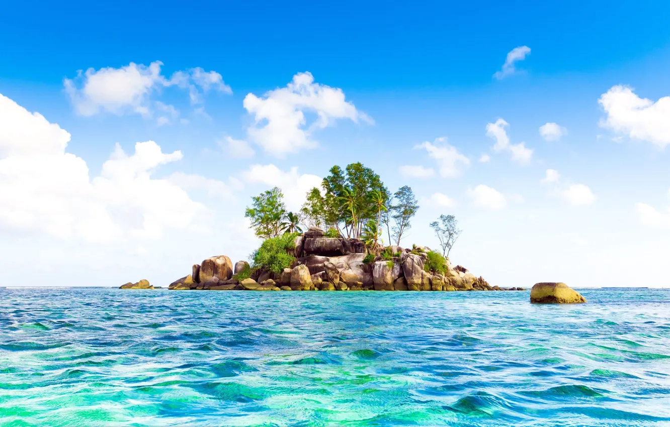 Фото обои природа, океан, остров, Сейшелы, экзотика, Seychelles islands
