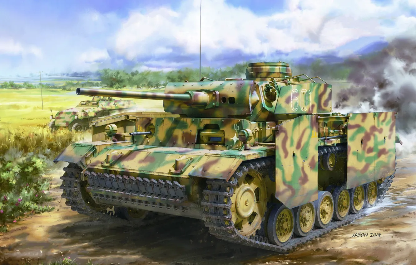 Фото обои Танк, Бронетранспортер, Panzerwaffe, Вермахт, Panzerkampfwagen III, PzKpfw III, Sd Kfz 251