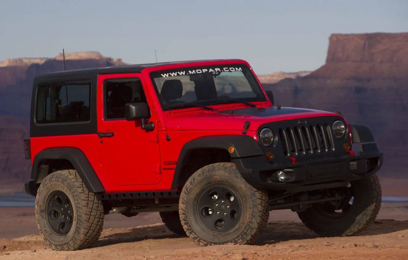 Фото обои car, Concept, red, suv, Slim, Wrangler, Jeep