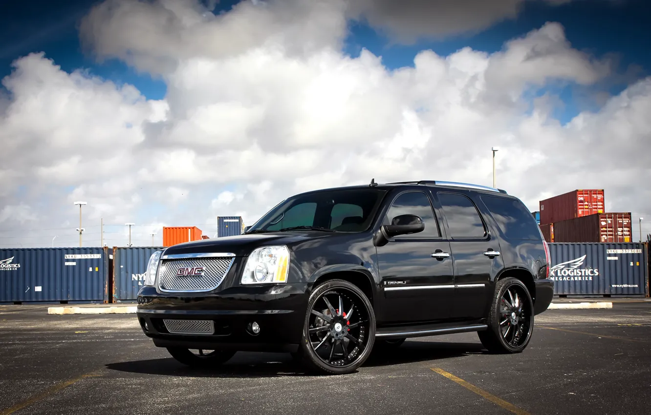 Фото обои red, with, GMC, Denali, painted, brake, Yukon, calipers