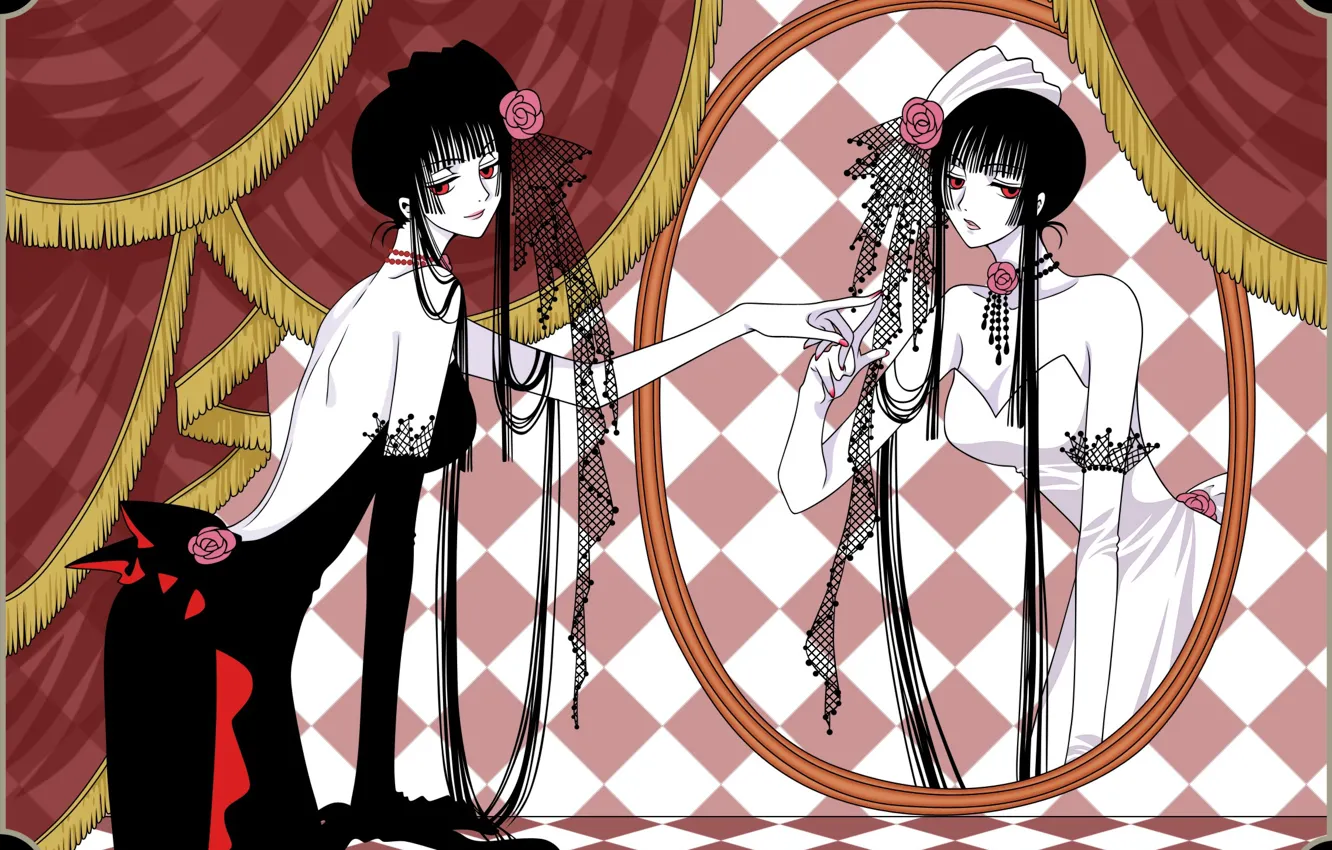Фото обои Отражение, Девушка, Аниме, xxxholic