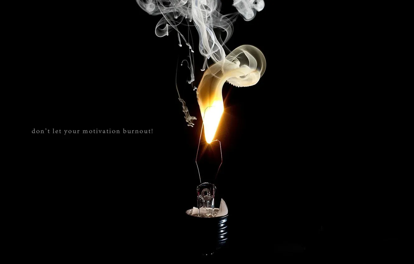 Фото обои лампочка, дым, нить, цоколь