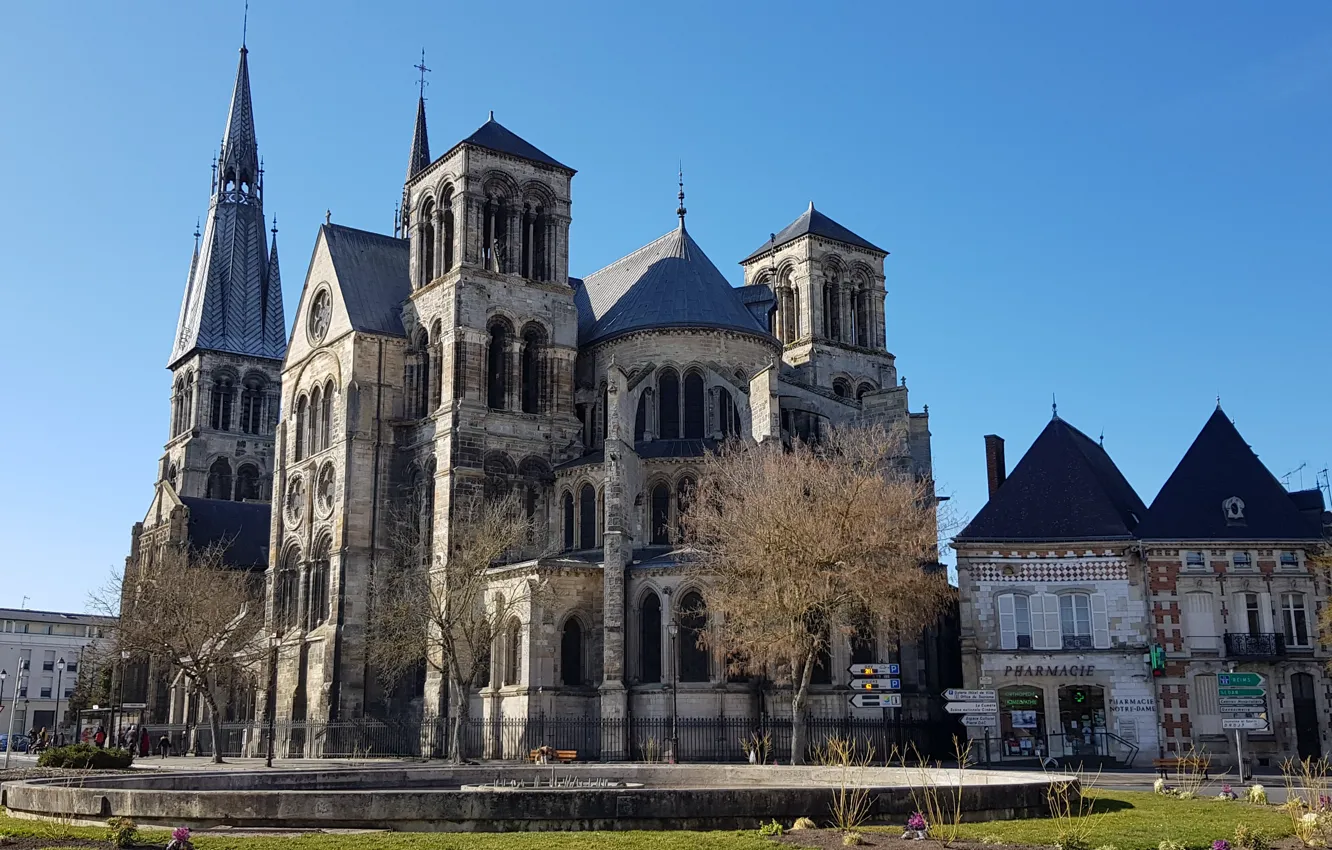 Фото обои город, Франция, Cathédrale Saint-Étienne de Châlons en Champagne, Кафедральный собор Сент-Этьен, Шалон-ан-Шампань