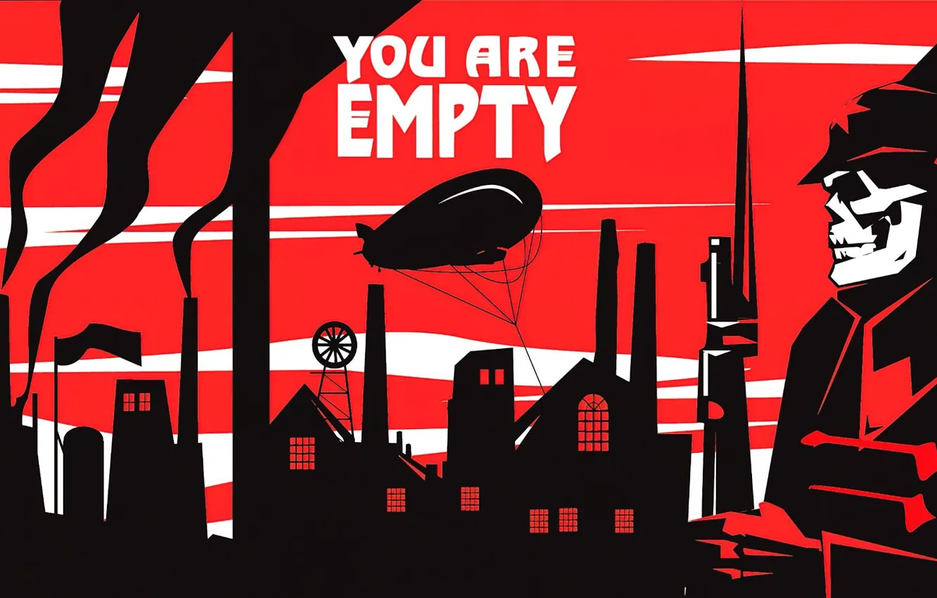 Фото обои игра, красно-черный фон, you are empty