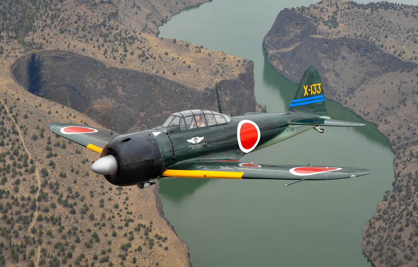 Фото обои истребитель, японский, палубный, лёгкий, A6M3 Zero