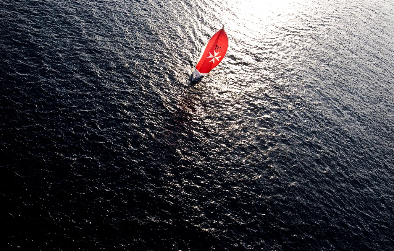 Фото обои red, sea, ocean, water, boat, sail, sailboat, sailship