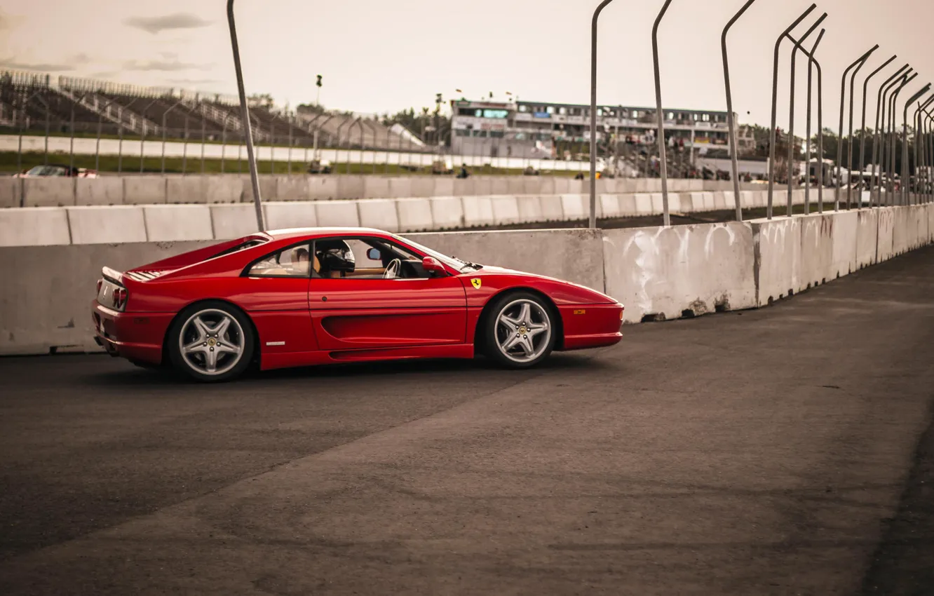 Фото обои Феррари, Ferrari, трек, Side, 355