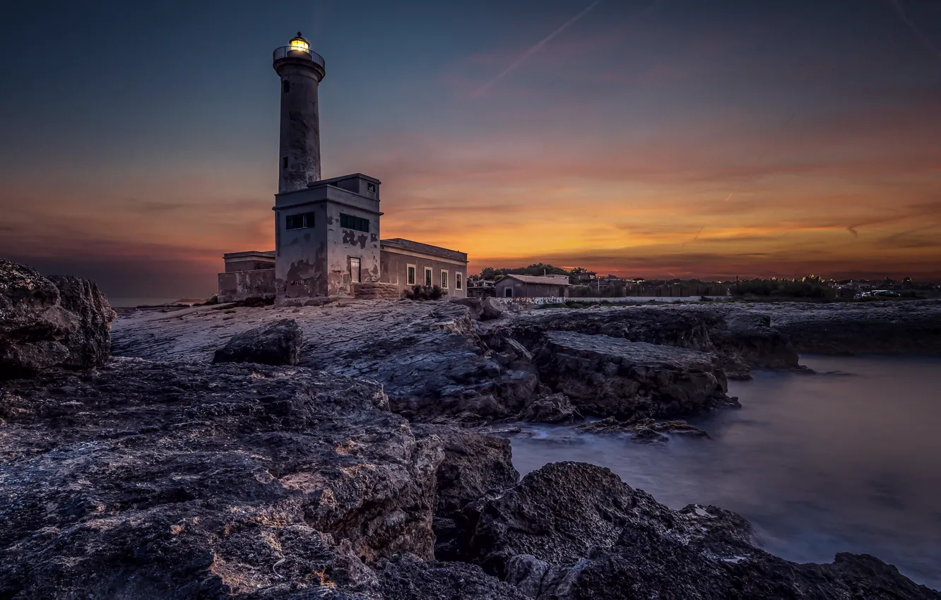 Фото обои маяк, Italy, Sicily, Augusta