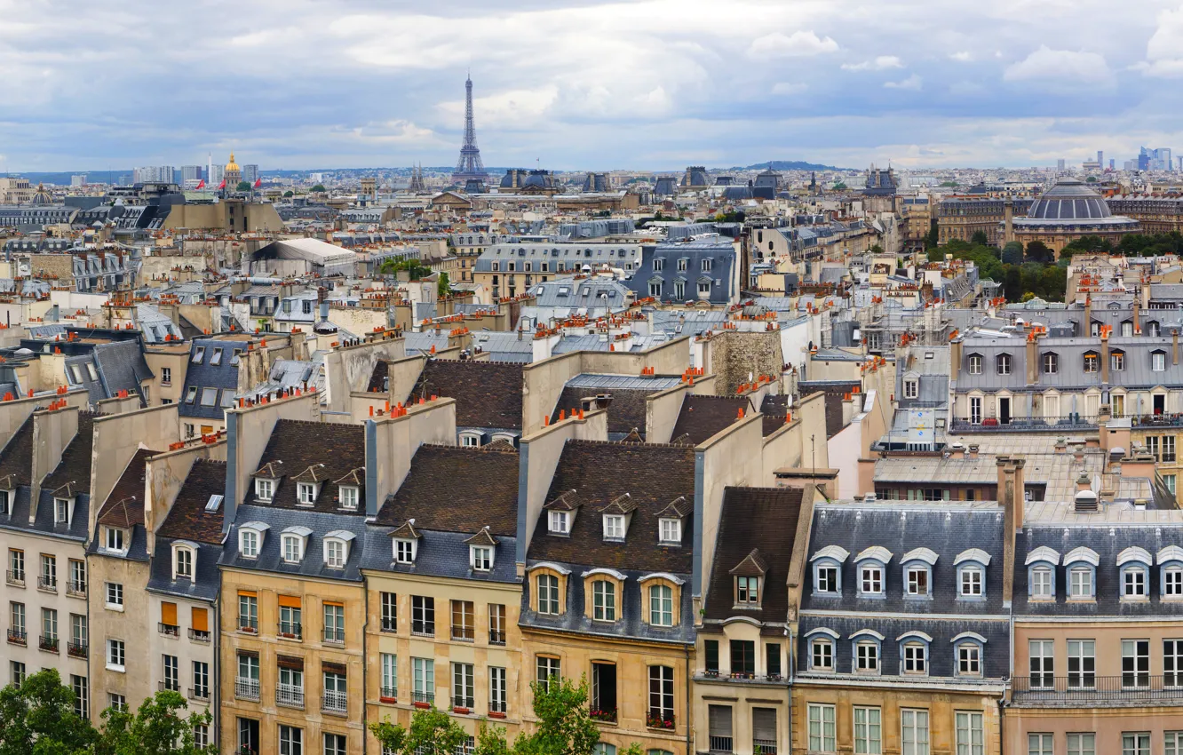 Фото обои Париж, башня, Европа, эйфелева