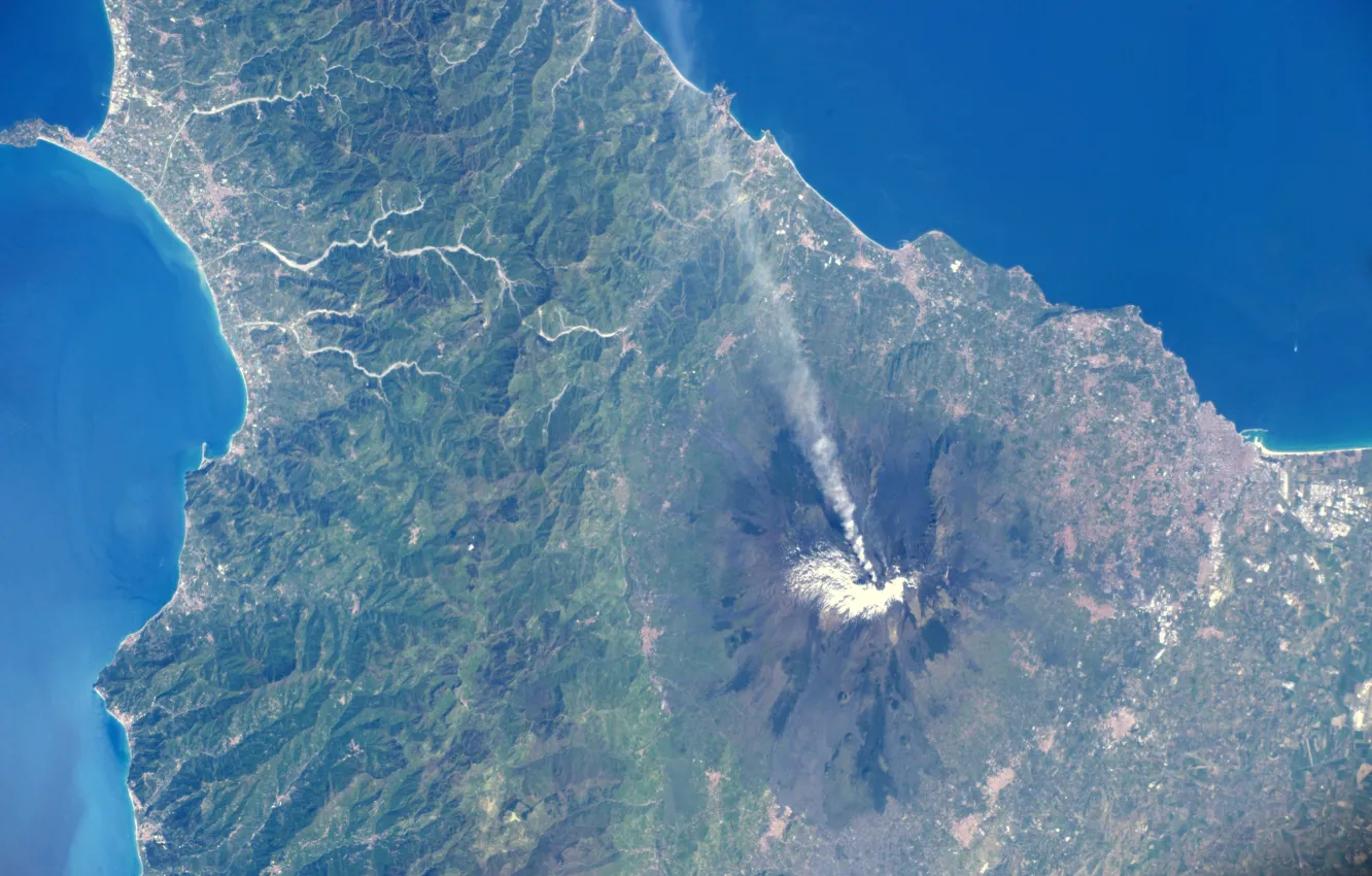 Фото обои Space, Italy, Etna, Sicily, volcano