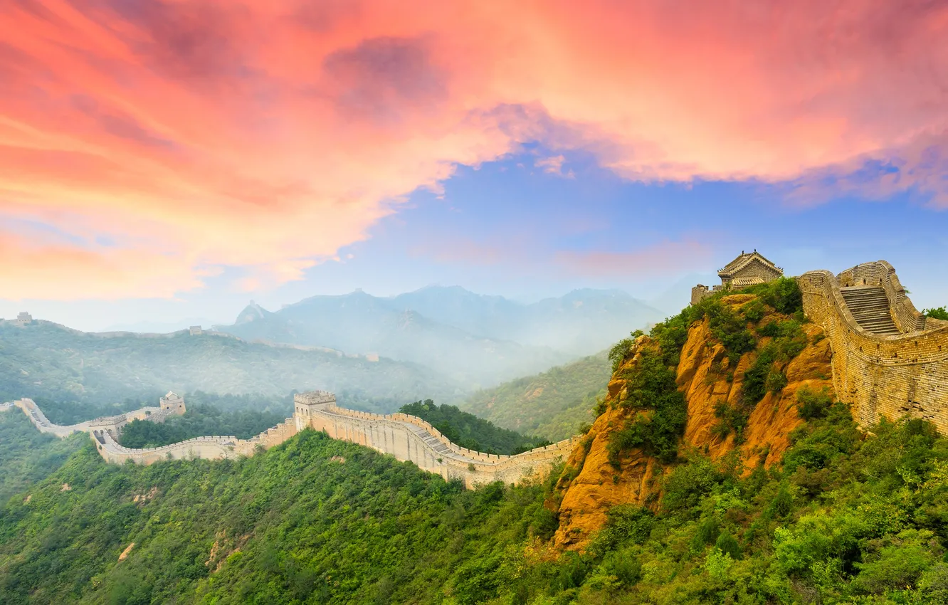 Фото обои world, wall, landscape, china, great, beijing, heritage, jinshanling