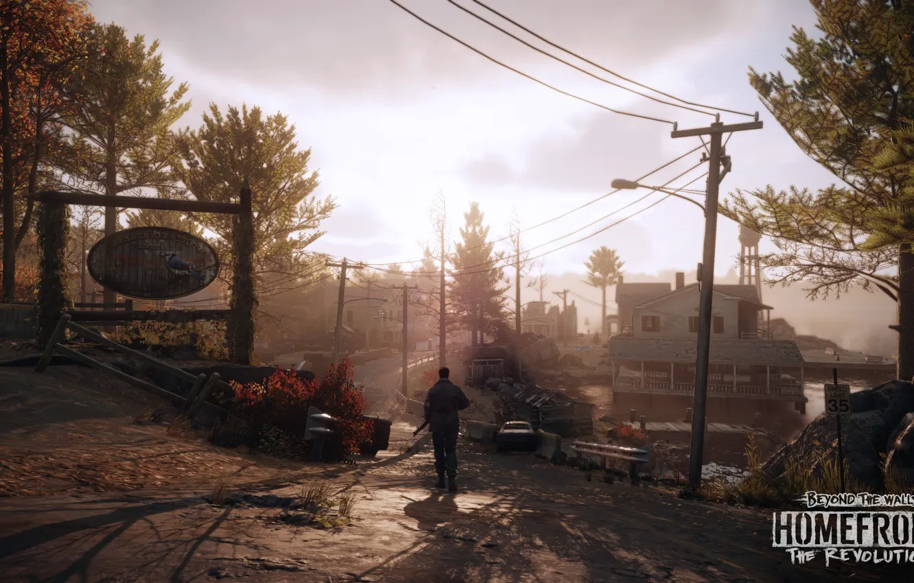 Фото обои дорога, здание, вывеска, Homefront - The Revolution, DLC3 Promo Screenshots