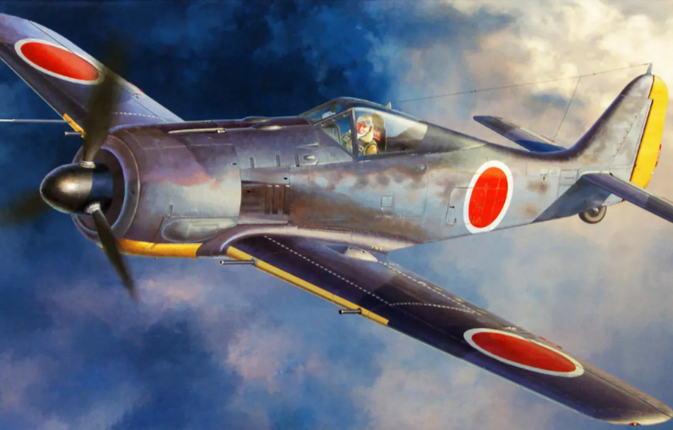 Фото обои war, art, painting, aviation, ww2, japanese army, Focke Wulf FW-190A-5