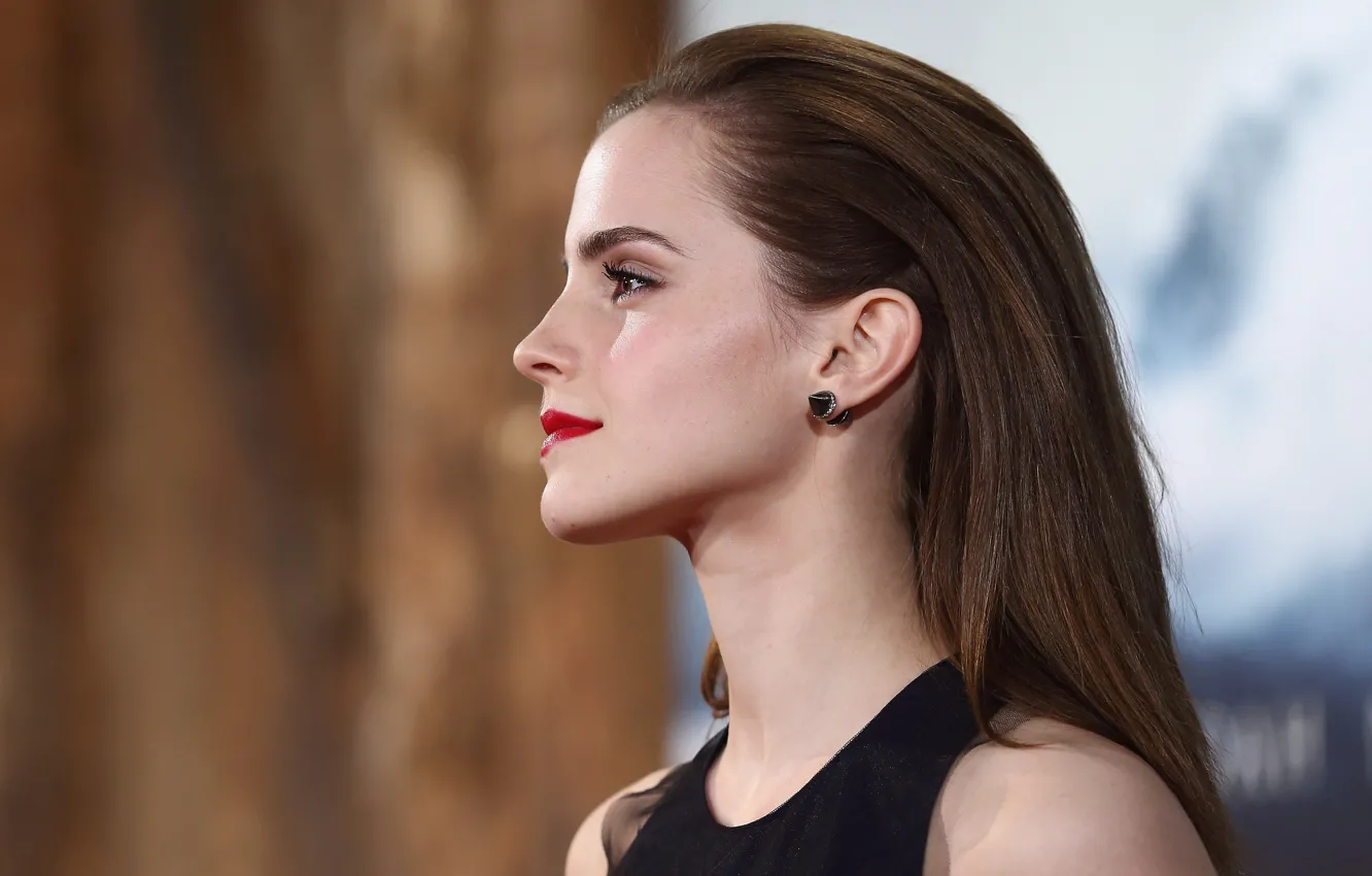 Фото обои макияж, актриса, профиль, Эмма Уотсон, Emma Watson, фотосессия, model, hair