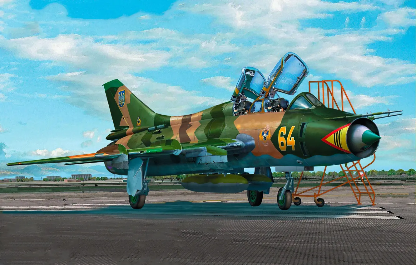 Фото обои art, airplane, aviation, su-17