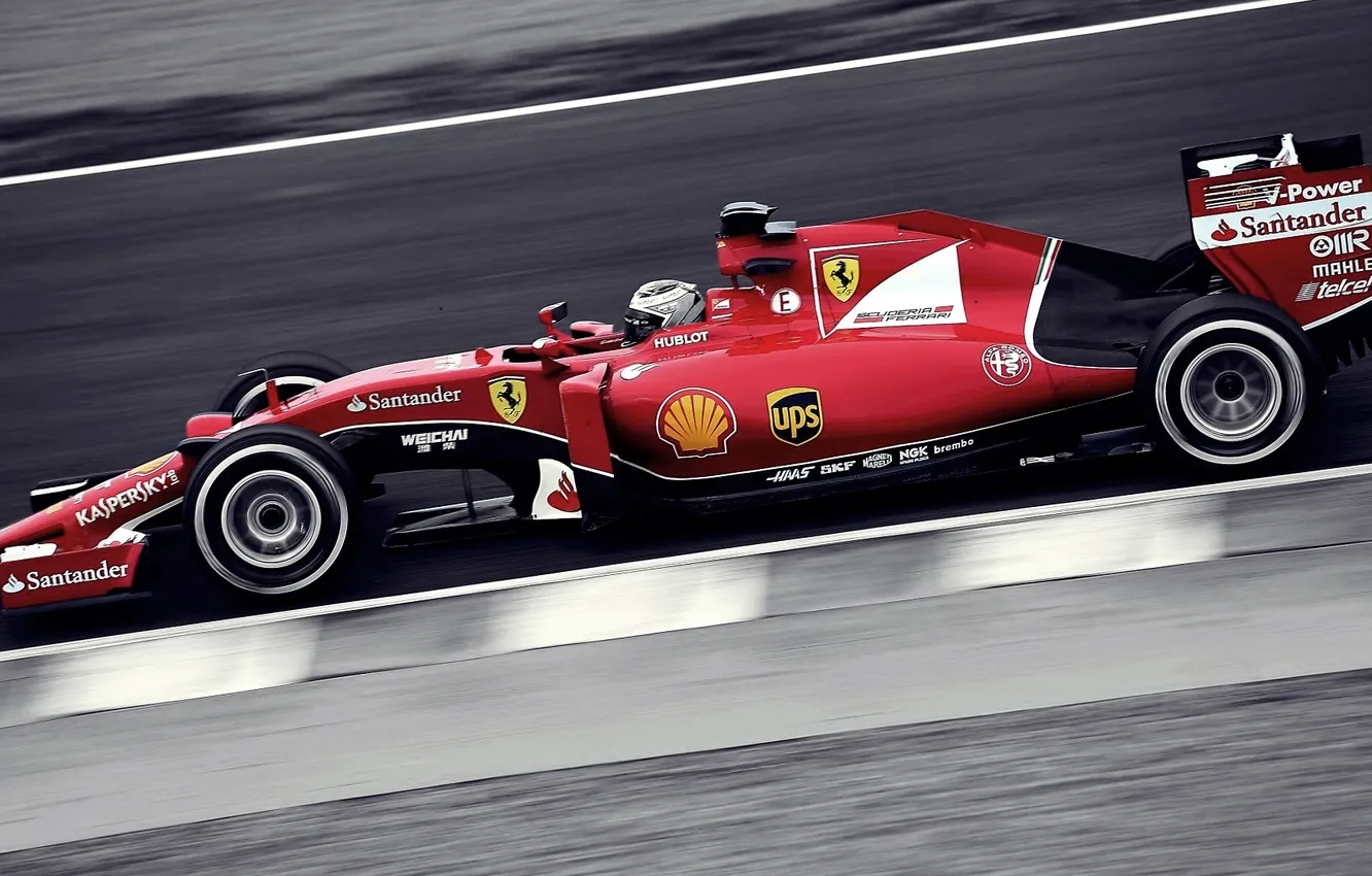 Фото обои car, Ferrari, red, 2015, selective coloring, scuderia SF15 T