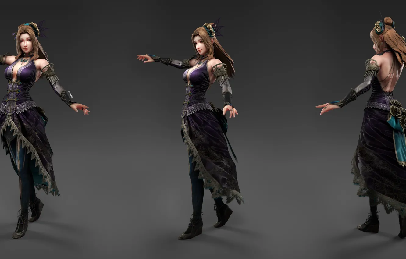 Фото обои девушка, поза, фон