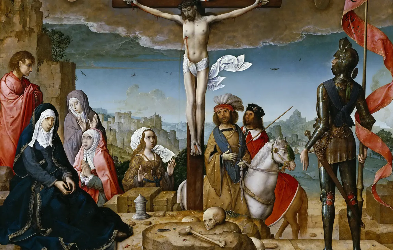Фото обои картина, религия, мифология, Распятие Христа, Хуан де Фландес