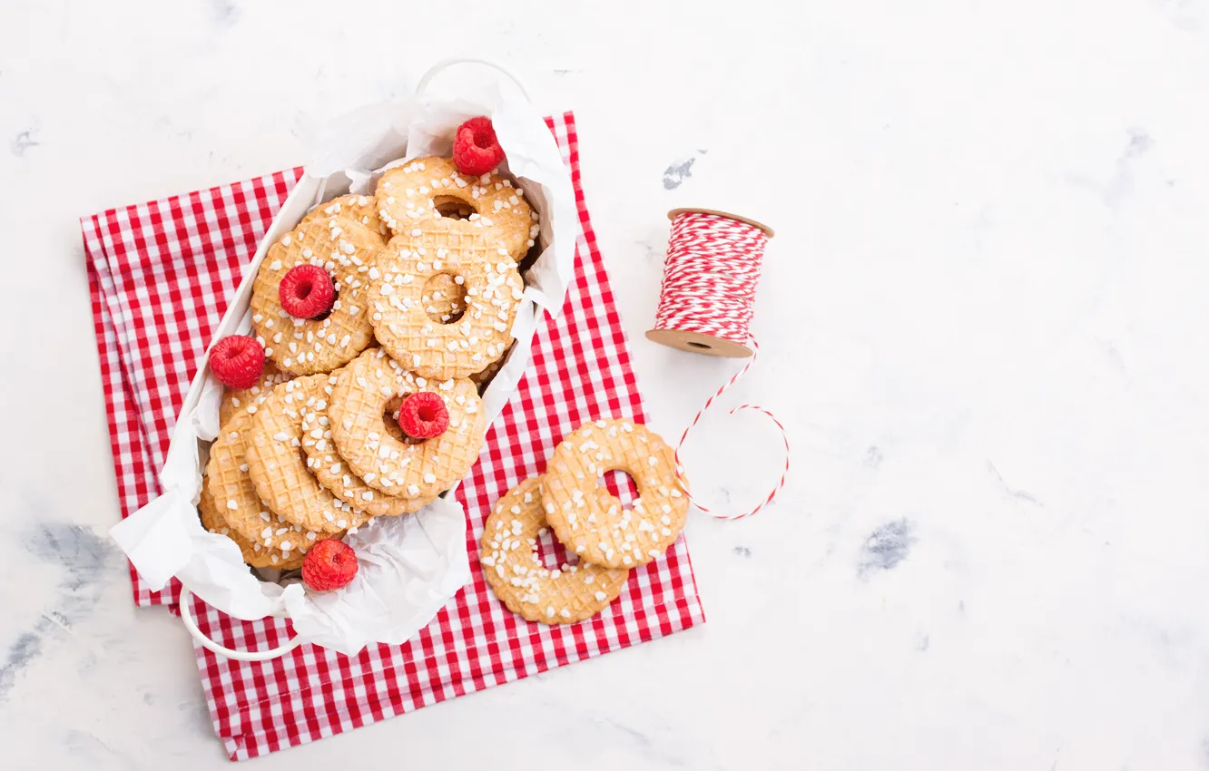 Фото обои малина, печенье, десерт, выпечка, посыпка, Valeria Aksakova