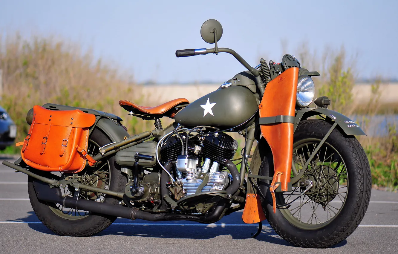 Фото обои модель, войны, мотоцикл, военный, Harley-Davidson, мировой, Второй, времён