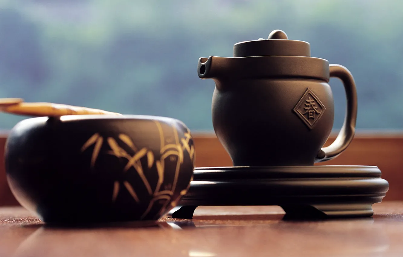 Фото обои япония, чайник, подставка, чайная церемония