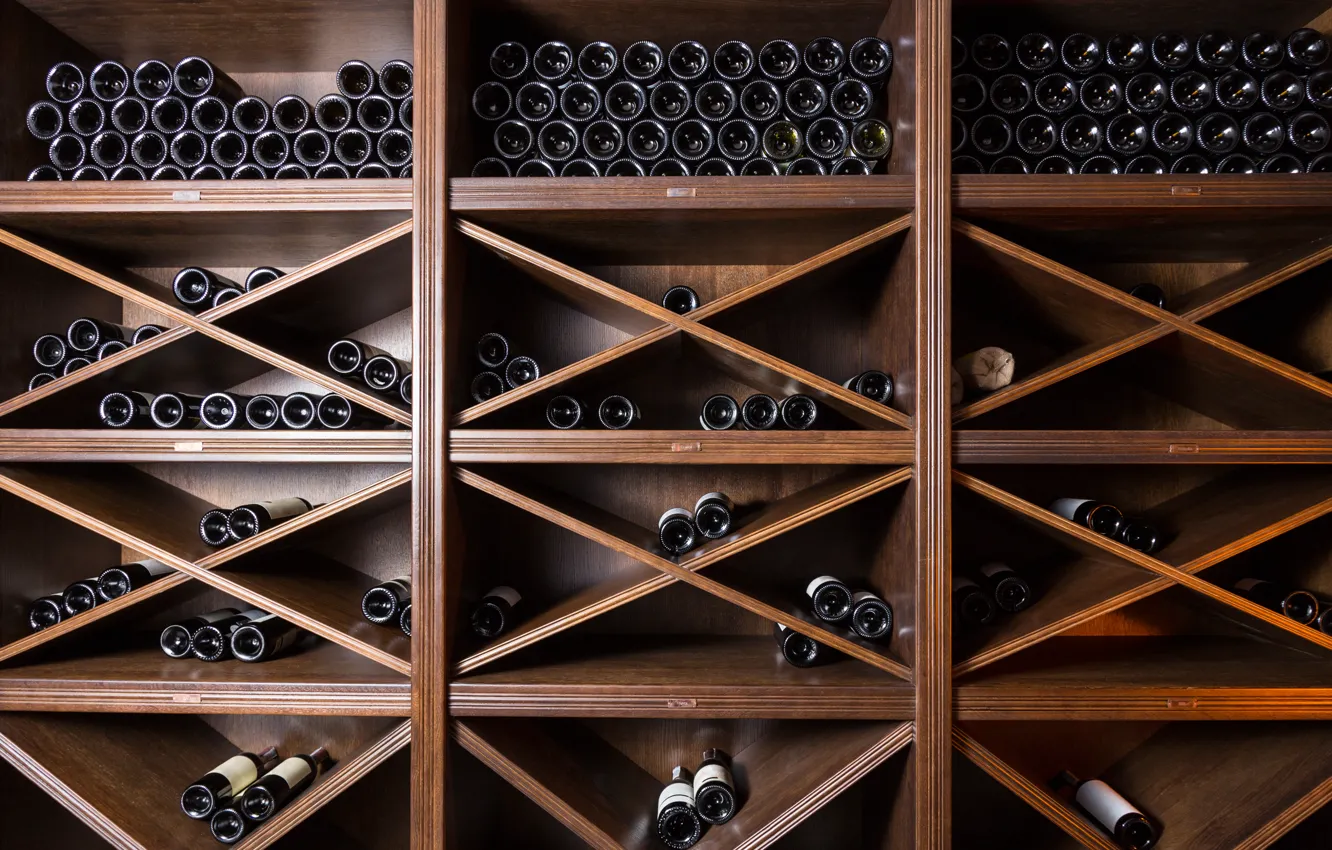Фото обои wood, wine bottles, personal cellar
