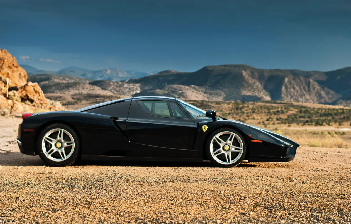 Фото обои supercar, black, Ferrari Enzo, автообои, феррари енцо