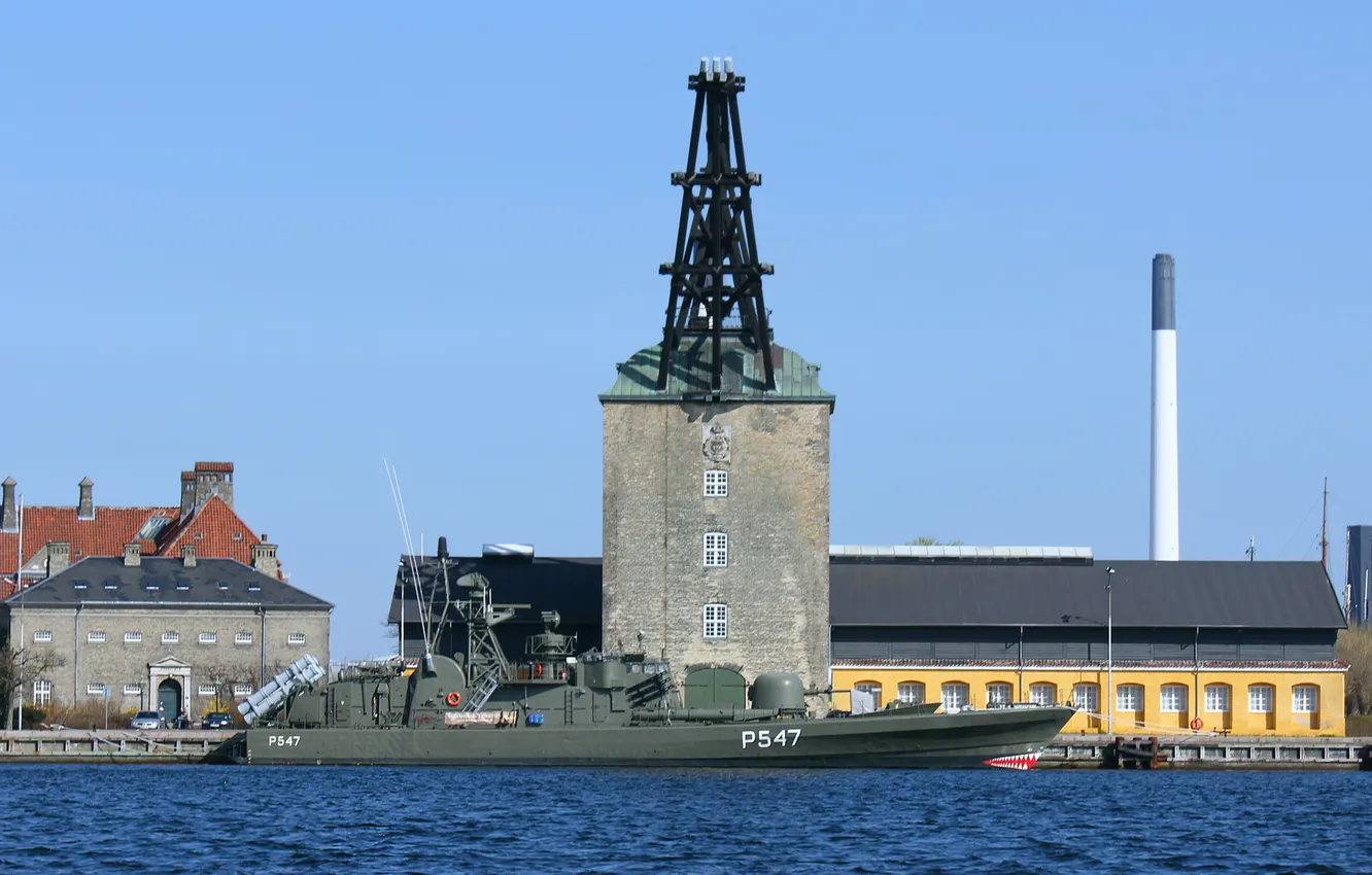 Фото обои Дания, ракетный, HMDS Sehested, P547, катер-музей