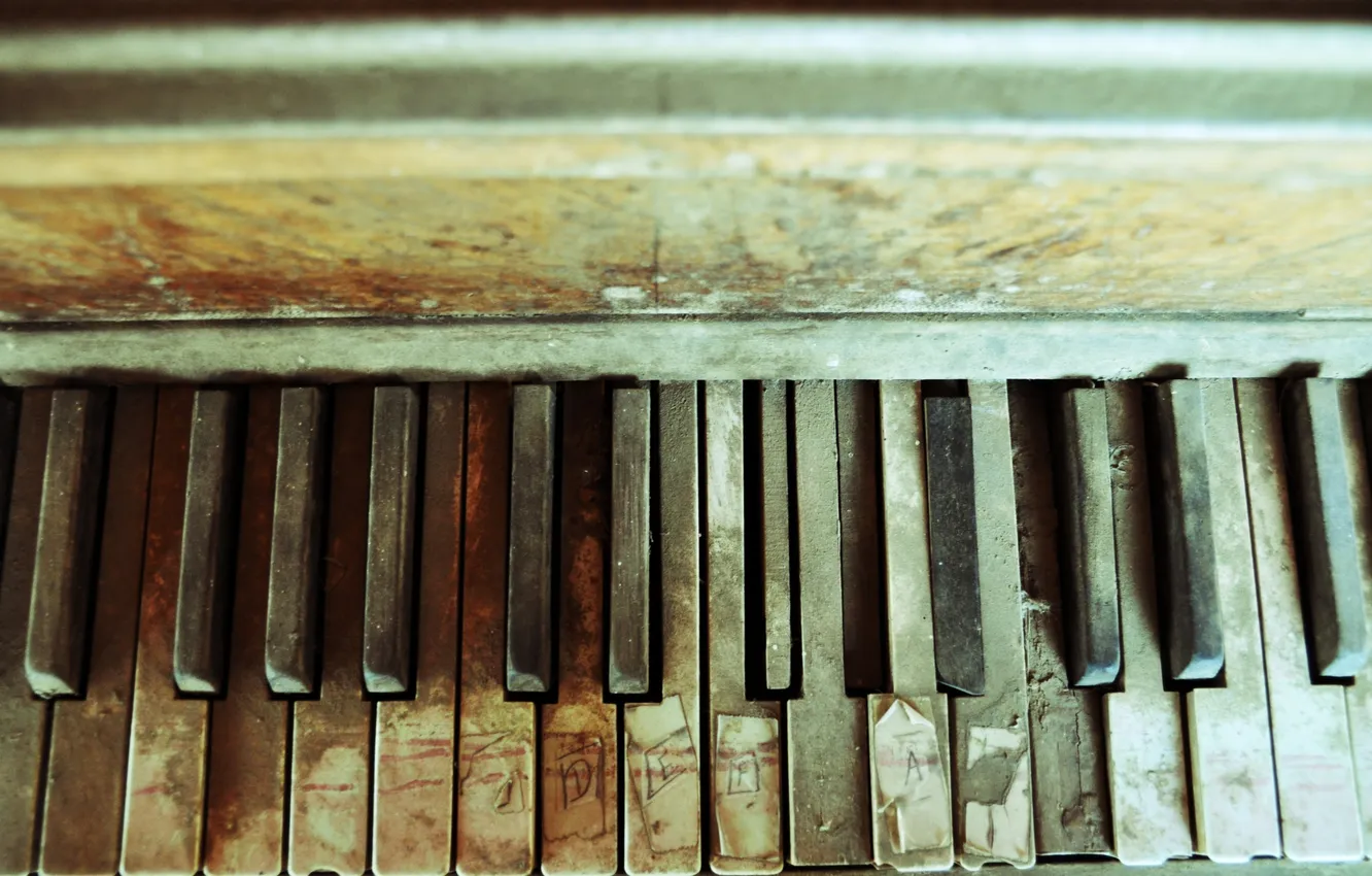 Фото обои старое, пианино, пыльное