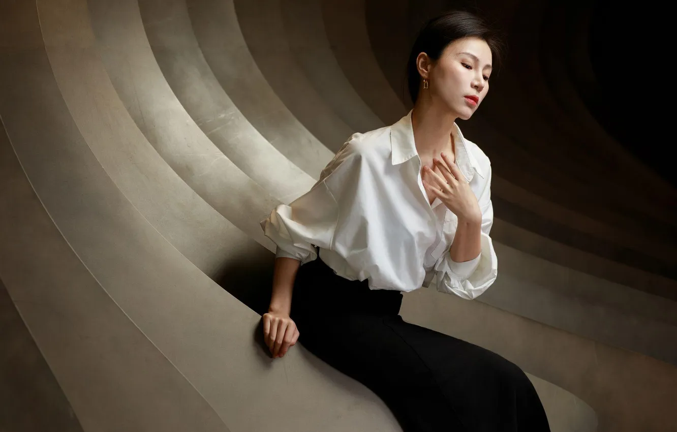 Фото обои young, beautiful, model, asian, female, long-haired