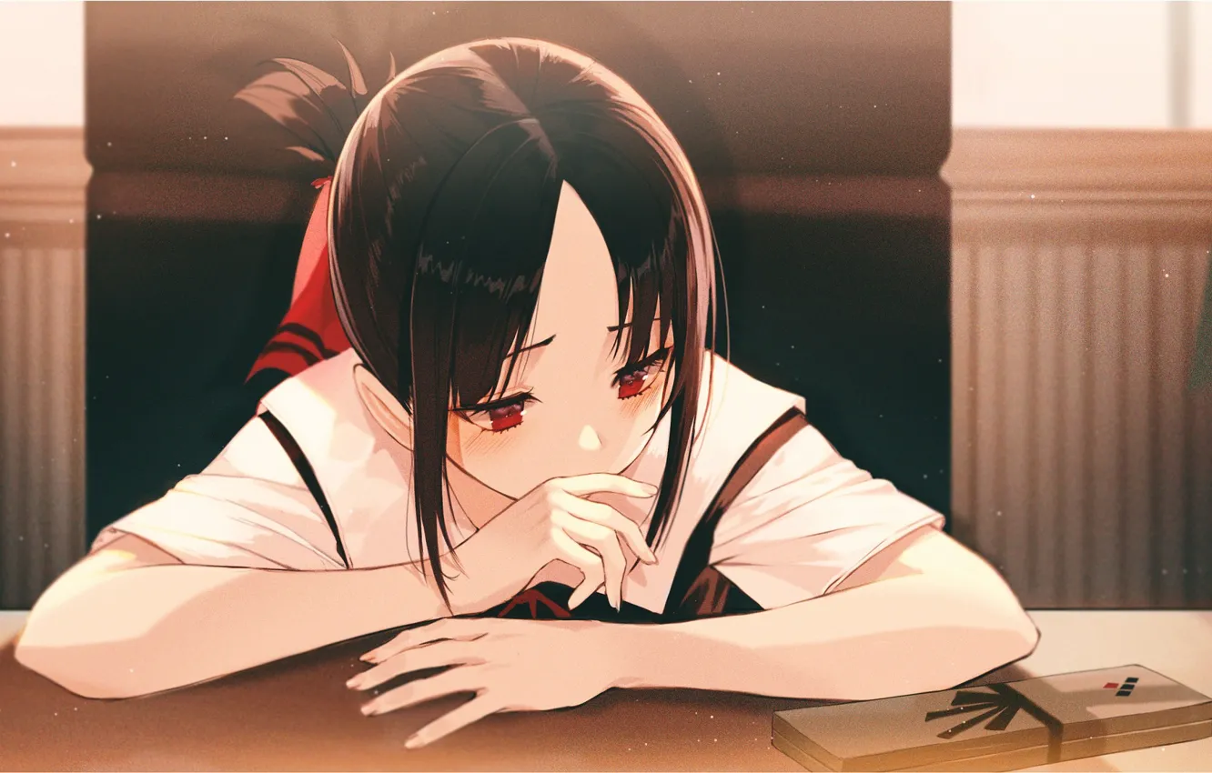 Фото обои грусть, девушка, Kaguya-sama wa Kokurasetai, Госпожа Кагуя: В Любви Как На Войне, Kaguya Shinomiya