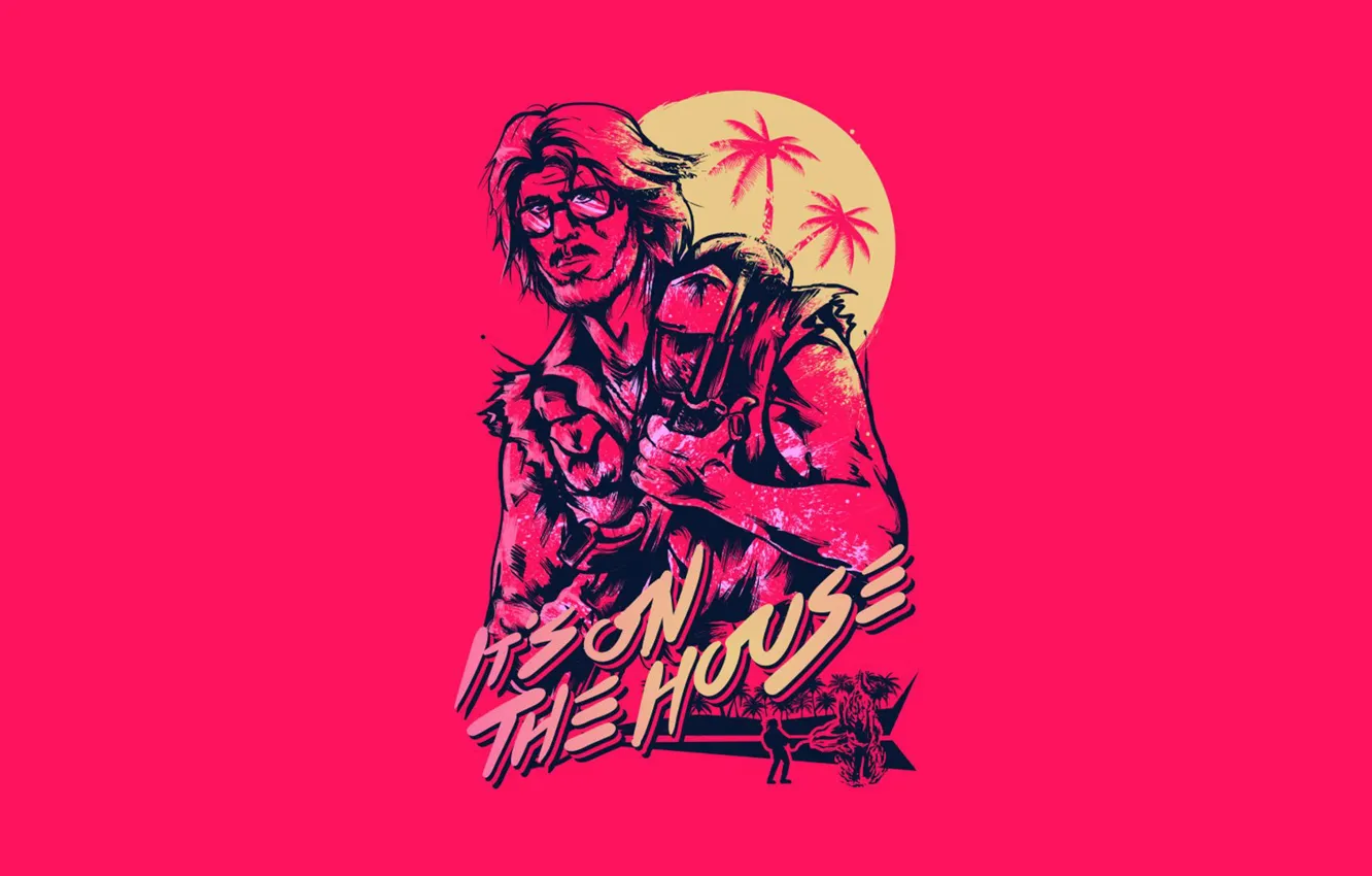 Фото обои Игра, Фон, Борода, Miami, Персонаж, Beard, Hotline Miami, Synthpop