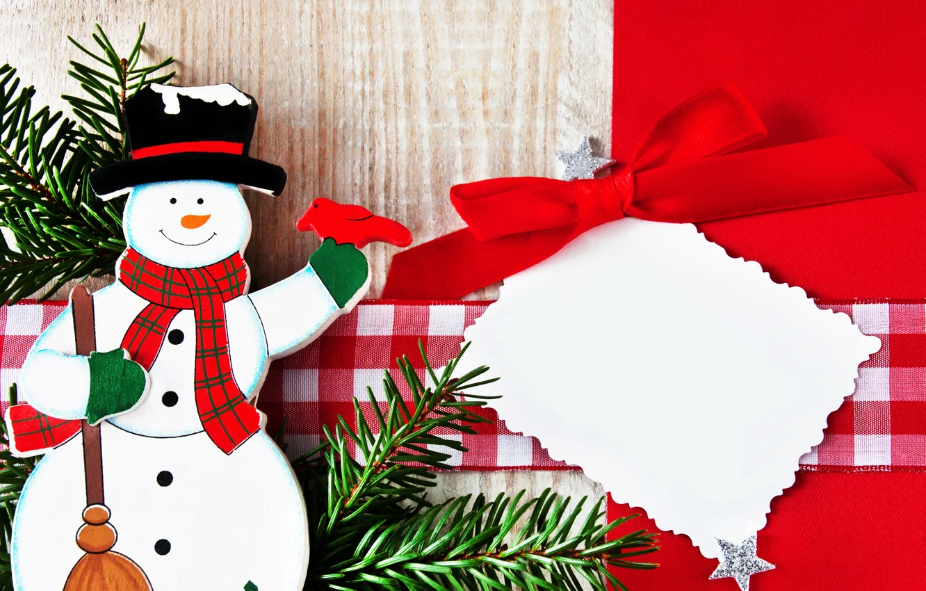 Фото обои Новый Год, Рождество, снеговик, Christmas, decoration, Merry