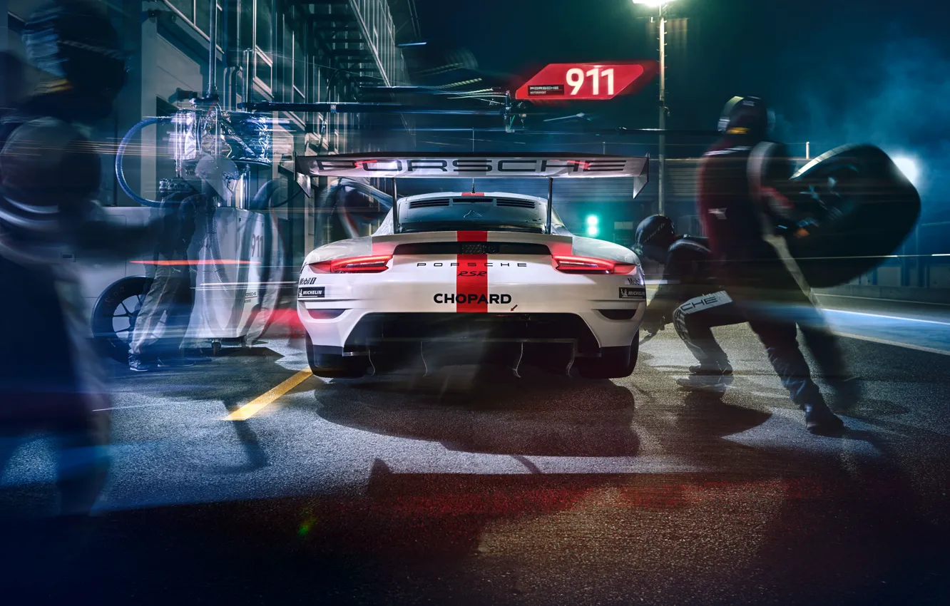Фото обои Porsche, Порше, мотоспорт, гоночный автомобиль, racing car, motorsports, 2019, Porsche 911 RSR